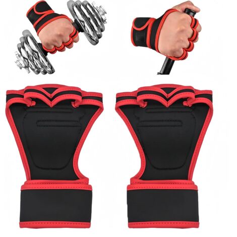gants sport, gants musculation, 2 Pièces Renforcement de la Prise et Protection de la Paume et du Poignet - Gants de Sport pour Gym, Entraînements, Gymnastique, Traction (1/5)