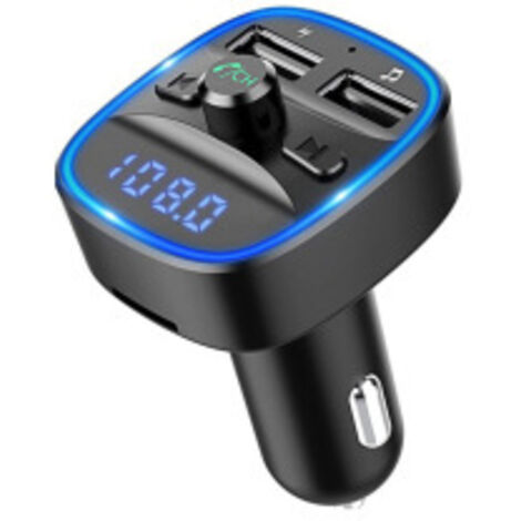 Transmetteur FM, adaptateur radio sans fil Bluetooth, kit voiture avec 2 ports USB, chargeur voiture, lecteur MP3, prise en charge carte TF et disque (1/5)