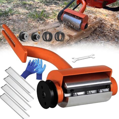 Éplucheur de bois pour tronçonneuse – 6 lames en acier haute qualité – Accessoire pour écorçage – Installation sécurisée pour surfaces lisses