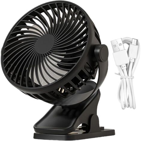 Ventilateur à clipser, ventilateur à clipser pour lit,ventilateur portable pour poussette avec construction solide - Petit ventilateur à flux d'air efficace rechargeable pour voyage, chambre à coucher
