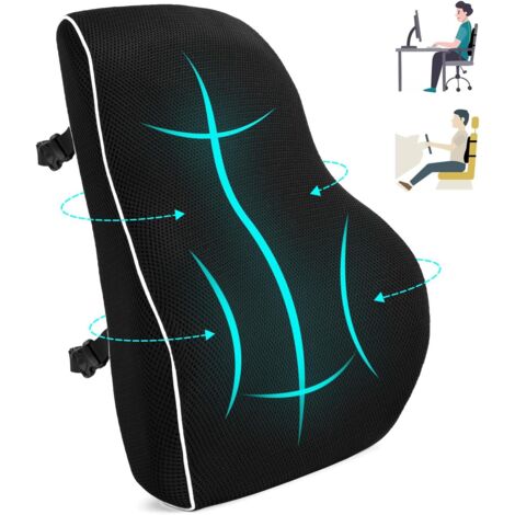 2pcs Coussin de Soutien Lombaire Ergonomique, Support Dorsal en Mousse à mémoire de Forme pour Chaise de Bureau et canapé, Coussins lombaires pour Une Position Assise Confortable (1/5)