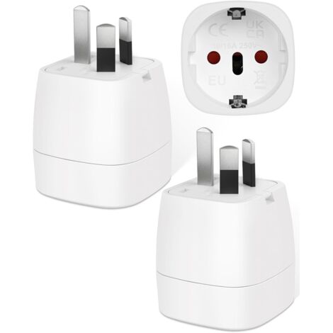 Adaptateur de voyage 2 pièces FR 2 broches vers AU 3 broches – Compatible Australie, Nouvelle-Zélande, Chine, Argentine, Fidji – Compact 43g