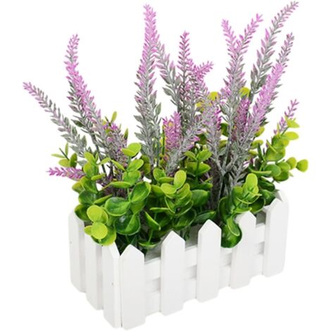 Plante Artificielle en Pot, Ornement de Bureau, Fausses Fleurs en Pot dans Une clôture, pour décoration de pièce extérieure, Salle de Bain, décoration, Rouge violacé-2pc (1/5)