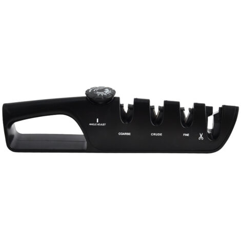 Aiguiseur manuel 4 en 1 avec bouton d'angle réglable à 6 niveaux Aiguiseur professionnel polyvalent pour couteaux de cuisine (1/4)