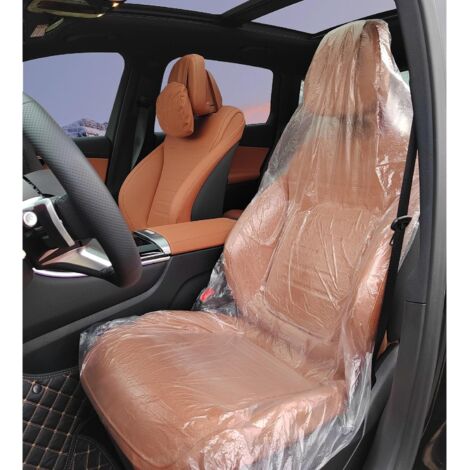 100 pièces de housses de siège de voiture jetables, housses de siège en plastique imperméables adaptées aux sièges de voiture, camion, bus, housses de siège General Motors, accessoires de voiture, int (1/5)