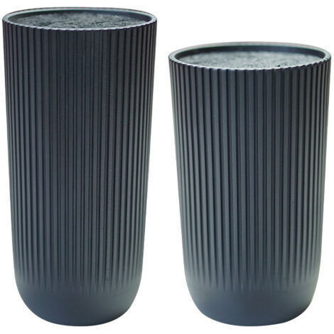 Porte Couteau de Cuisine, Universel Bloc Couteaux Noir avec Poils, Blocs Couteaux Vides Rond Amovible, Rangement Couteaux Cuisine pour 10 Couteaux de Toutes Sortes, 24 x 11 x 11 cm (1/4)