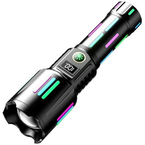 Rechargeable Flashlight High Lumens, 5 Modes Super Bright LED Flashlight USB C, Long Lasting Heavy Duty Strong Tactical Flashlight for Home Fish Security & Hiking (1/3)