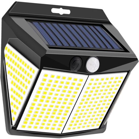 Lampe Solaire Exterieur Détecteur Mouvement - 320 LED Lumiere Solaire Exterieur IP65 Etanche éclairage 270° Sécurité sans Fil lampe Mural Applique Exterieur pour Jardin Lot de 4 [Classe énergétique A+