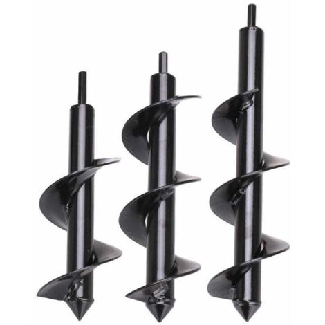 Mèche pour tarière Ø 80 et Ø 300 mm – Acier au manganèse – Pour sols légèrement durs – Compatible mandrin 3/8 – Outil de plantation