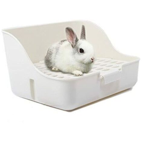 Boîte à litière de lapin facile à nettoyer, pour apprendre à utiliser la toilette, pour petits animaux/lapins/cochons d'Inde/furets (1/5)