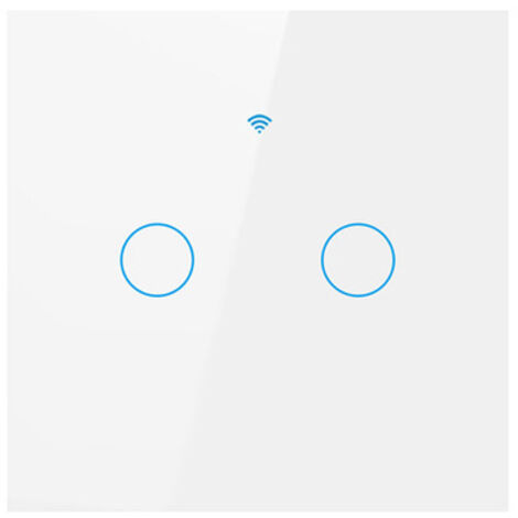 WiFi Interrupteur Intelligent 2 Gang 2 Voie, Commutateur Mural Tactile avec des Minuteries, un Compte à rebours, pas de Neutre Requis, compatible avec APP Smart Life, Alexa et Google Home (1/5)