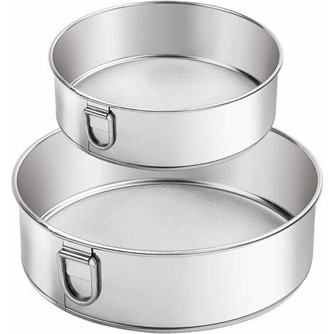 2 Pièces Tamis à Farine INOX Tamis de Pâtisserie Maille Fine Tamis Fins en Acier Inoxydable Tamis à Farine Rond pour Pâte à Sucre, Farine, Matcha, Poudre d'Assaisonnement 15CM 20CM (1/5)