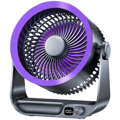 Ventilateur USB Silencieux Avec Refroidissement Puissant, 10 Vitesses RéGlables à 180° Avec éCran Led Et Fonction De Montage Mural, IdéAl Pour Chambre, Maison Et Bureau (1/5)
