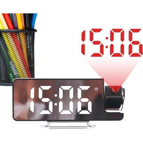 Réveil projecteur - Horloge numérique avec écran au plafond, paramètres de format et écran lumineux doux pour la zone de sommeil (1/5)