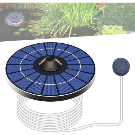 Pompe à oxygène solaire, pompe à air solaire, pour aquarium, oxygéné, aérateur solaire pour étangs avec pierre à bulles d'air et tube d'oxygène, pompe à oxygène, pour bassins de jardin,