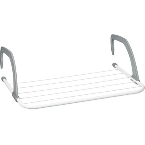 Séchoir à linge - Étendoir à suspendre pour radiateur et balcon, petit format, grande capacité d’étendage de 3 m, blanc, 50 cm de longueur (1/5)