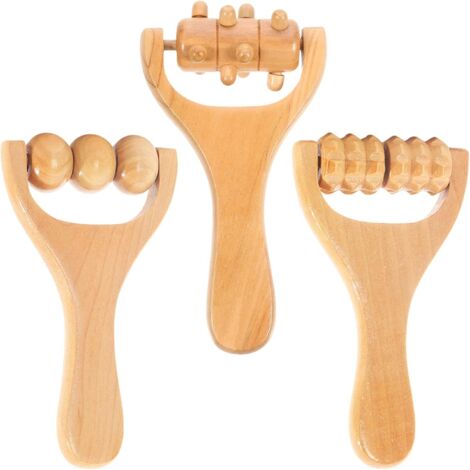 Pièces Rouleaux de Massage des Mains en Bois Rouleau de Massage des Pieds en Bois Outils de Massage Musculaire, Outil de Massage à Main Rouleaux Musculaires, (1/5)