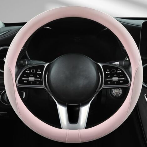 Housse de volant de voiture, housse de volant en cuir microfibre respirant, douce, antidérapante et sûre, 15 pouces, universelle pour toutes les saisons, convient à la plupart des SUV et voitures (en  (1/4)