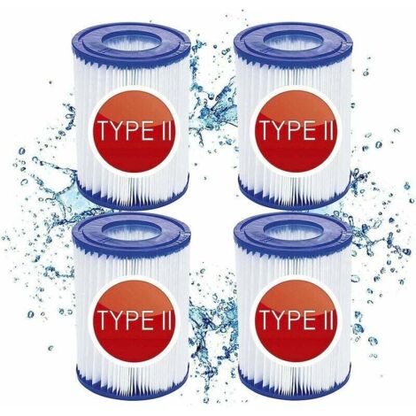 Bestway – Lot de 4 cartouches de filtre de piscine type II – Diamètre 106 mm – Hauteur 136 mm – Papier Dacron pour filtration optimale (1/5)
