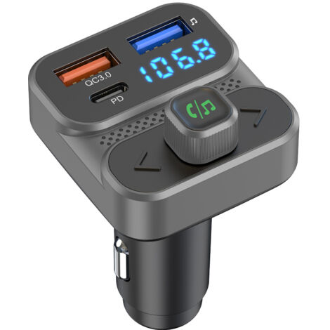 Bluetooth Voiture, Transmetteur FM Bluetooth 5.3 avec PD 36W + Double USB Charge Rapide Allume Cigare Bleutooth, Adaptateur Radio Kit Main Libre Voiture sans Fil, Son HiFi & Assistant Vocal (1/5)