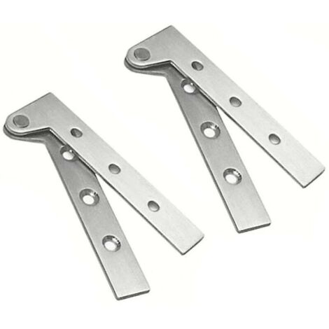 Paquet de 2 charnières à pivot de porte cachées en acier inoxydable, rotation à 360 degrés, charnière à couteau décalé de 4 -