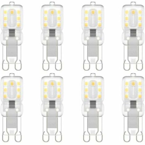 Lot de 8 ampoules LED G9, G9 LED 220 V Blanc naturel 5500 K 3 W équivalent halogène 30 W [Classe énergétique E] (1/5)