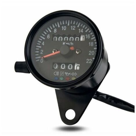 Nazalus-Vente chaude-Compteur de vitesse mécanique pour moto Cafe Racer rétro personnalisé avec indicateur LED odomètre 220 km/h, noir