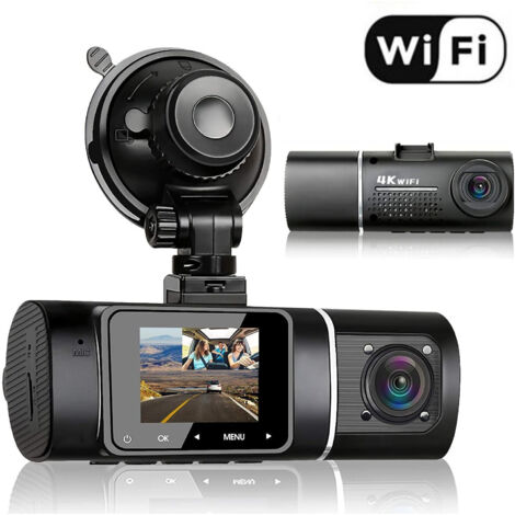 Caméra de voiture 310° grand angle Full HD double 1080P – G-Sensor – Enregistrement en boucle – Vision nocturne avec 4 IR