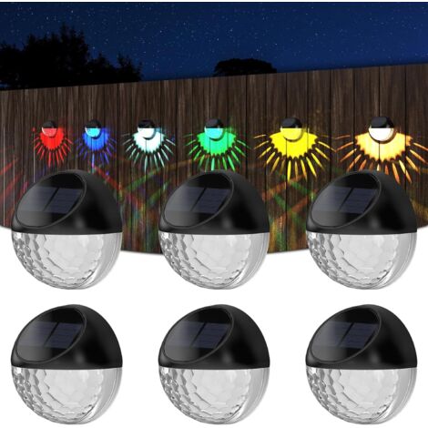 Lampe Solaire Exterieur, 6 Lumiere Solaire Exterieur, Etanche IP65 Eclairage Exterieur Solaire, Auto ON/OFF Lampe Solaire Exterieur Jardin, Lumière colorée/RGB (1/5)