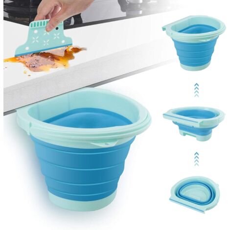 Eleganted Poubelle Cuisine Pliable Porte Kitchen Poubelle Murale Cuisine Can pour Voiture Bureau à Domicile, 11L (Bleu)