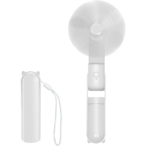 Mini Ventilateur, Rechargeable Main USB Portatif Portable Ventilateur De Bureau, 3 Vitesses Avec Batterie Externe, Ventilateur de Poche pour Bureau, Extérieur(Blanc) (1/5)