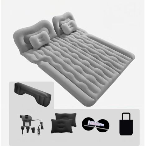 Matelas Gonflable de Voiture, Lit Gonflable pour Siège Arrière, Matelas Pneumatique SUV avec Pompe à Air et Oreillers pour Voyage, Camping, Activités de Plein Air (Gris) (1/5)