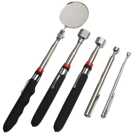 Jeu Miroir De Détection Télescopique Portable Parking Miroir De Mécanique D'inspection Étendre Voiture Extensible Extension Ajustable Miroir D'inspection Télescopique 5 Pièces (1/5)