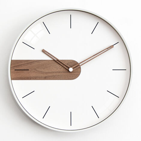 Horloge murale silencieuse minimaliste moderne avec éléments en bois visibles (nombreux) (1/5)