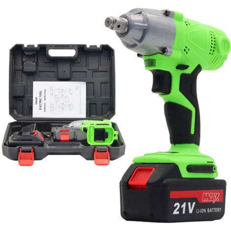 cle a choc sans fil brushless, batteries et chargeur, 300nm, 2 vitesses, 2 en 1 clé à chocs sur batterie (1/4)