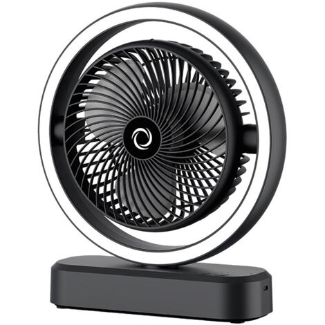 Ventilateur électrique de bureau à secousses, ventilateur de circulation d'air, éclairage supplémentaire, adapté au bureau, au dortoir, à la maison, noir, 2025 (1/5)