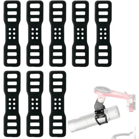 8 Pièces Sangles En Silicone Pour Vélo - Support De Vélo - Sangle Fixe - Sangle En Silicone Durable Pour Accessoires De Vélo, Rétroviseur, Support D'Enregistreur, Corde De Fixation Sûre (1/5)