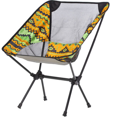Chaise de camping portable améliorée, ultralégère, pliable, dossier haut, chaise de camping avec maille en nylon et appuie-tête et poche pour pique-nique, plage, pêche, voyage (rouge B) (1/2)