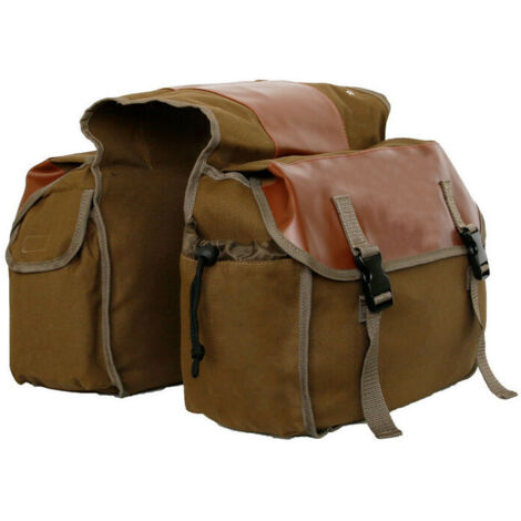 Sacoche Sacoche Vélo, Sac Etanche Arrière Tronc, Double Sacoche Vélo Porte-bagage, Sac Pliable Rangement pour Déplacements, Voyages, Pique-niques, Cyclisme, Outdoor Sport(Kaki) (1/5)