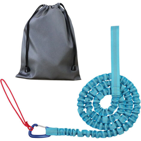 Corde de Remorquage pour Vélo d'Enfant 1.7m à 3m - Traction Charge 200kg pour Montagne et Longue Balade en Famille - Avec Sac de Rangement Bleu (1/5)
