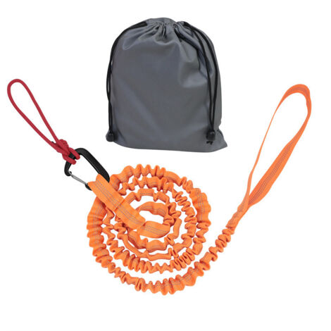 Corde de Remorquage pour Vélo d'Enfant 1.7m à 3m - Traction Charge 200kg pour Montagne et Longue Balade en Famille - Avec Sac de Rangement Orange (1/5)