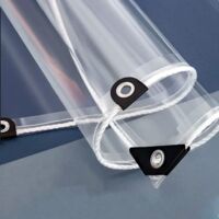 Bâche transparente imperméable 0,35 mm – Œillets renforcés tous les 50 cm – Résistante aux intempéries – 3,2 x 2 m pour abri voiture