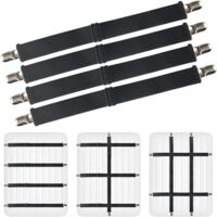 4 Pièces Tendeur Drap Housse,54-220CM Tendeurs De Drap RéGlables pour Drap De Lit,Attache Pour Fixer Les Draps,Couette à Pinces à Couette éLasticité,Pour Matelas,Planche à Repasser Ou Canapé