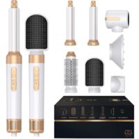 Brosse soufflante 7-en-1 – Sèche-cheveux avec technologie Coanda – 3 vitesses – Accessoires pour boucles et brushing – 1400W