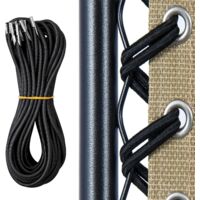 Cordons élastiques de rechange pour chaises longues de jardin, lot de 4, pour chaises de plage, hamacs – Noir (2 x 2,45 m + 2 x 1,45 m)