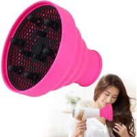 Diffuseur Sèche-Cheveux, Diffuseur Cheveux Bouclés Universel Embout Seche Cheveux Diffuseur Universel pour Sèche-Cheveux Pliable Couverture de Sèche-Cheveux pour Diamètre de 3,5 à 5,cm(Rose)