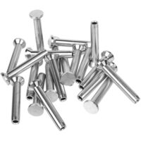 Lot de 20 embouts à sertir à boule en acier inoxydable de 3/16" pour garde-corps de terrasse, quincaillerie invisible pour garde-corps en bois/métal, embout à sertir à boule de 3/16"