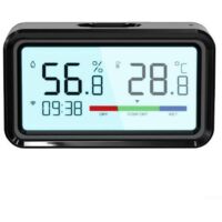 Capteur intelligent de température et d'humidité, avec écran rétroéclairé, compatible avec les appareils Tuya pour ZigBee, pour la maison, la serre, 4,1 x 7,3 x 2,5 cm (noir)