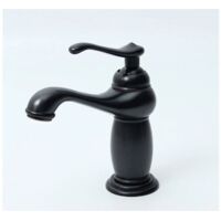 Robinet de lavabo Robinet de lavabo en laiton européen à poignée unique vintage(sans tuyau de raccordement) - Noir