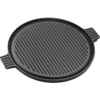 plaque de cuisson universelle pour barbecue au charbon en fonte émaillée, ronde, accessoire barbecue, 35cm, Noir